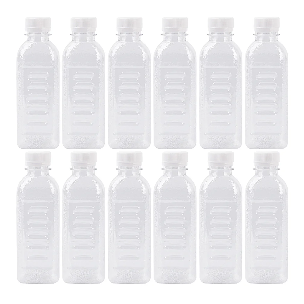 

34pcs Reusable Clear Bulk Beverage Containers Plastic Bottles with Lids 250ML