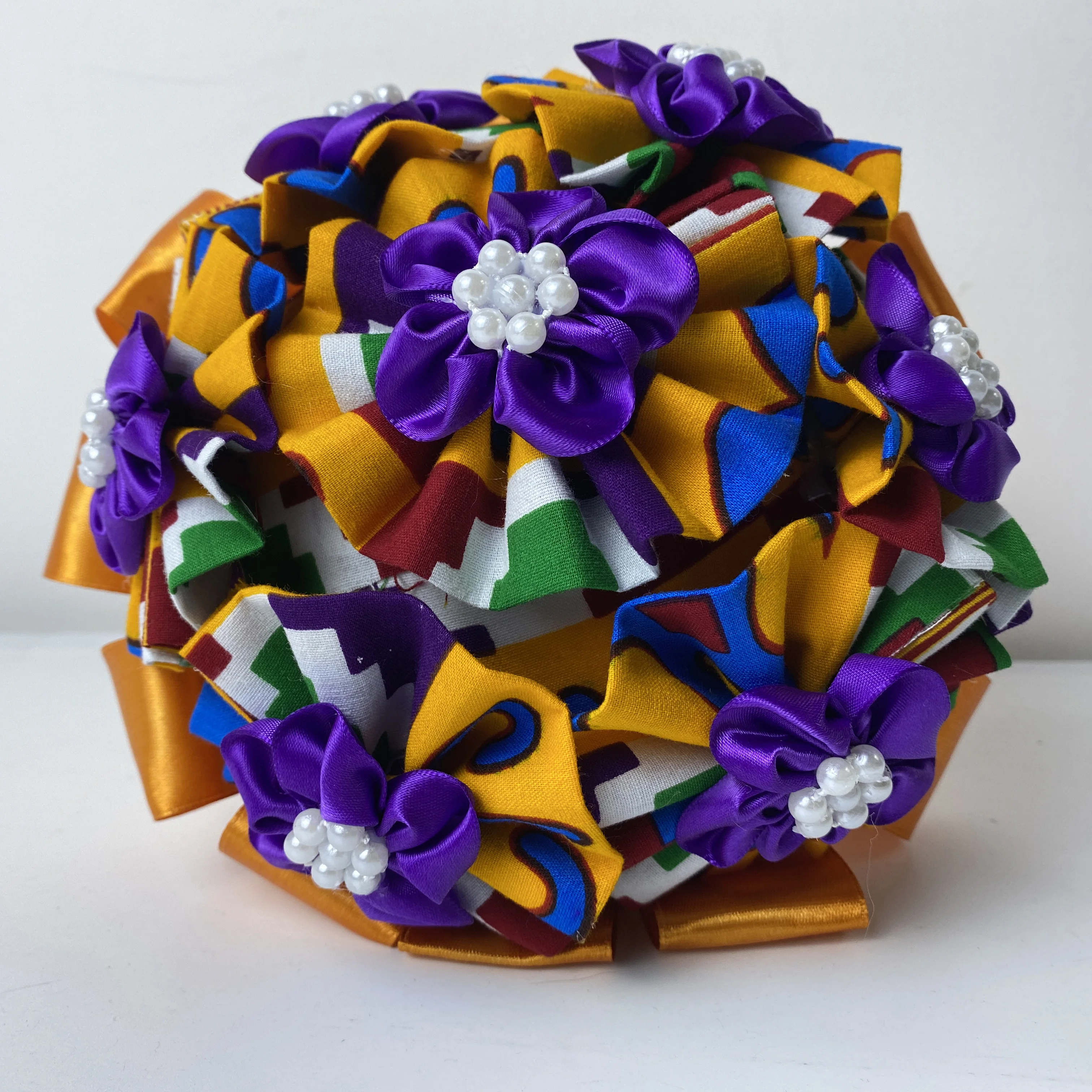 

Классический Африканский воск, батик, рисунок Kente, стиль полукруглый, искусственный жемчуг, кристалл