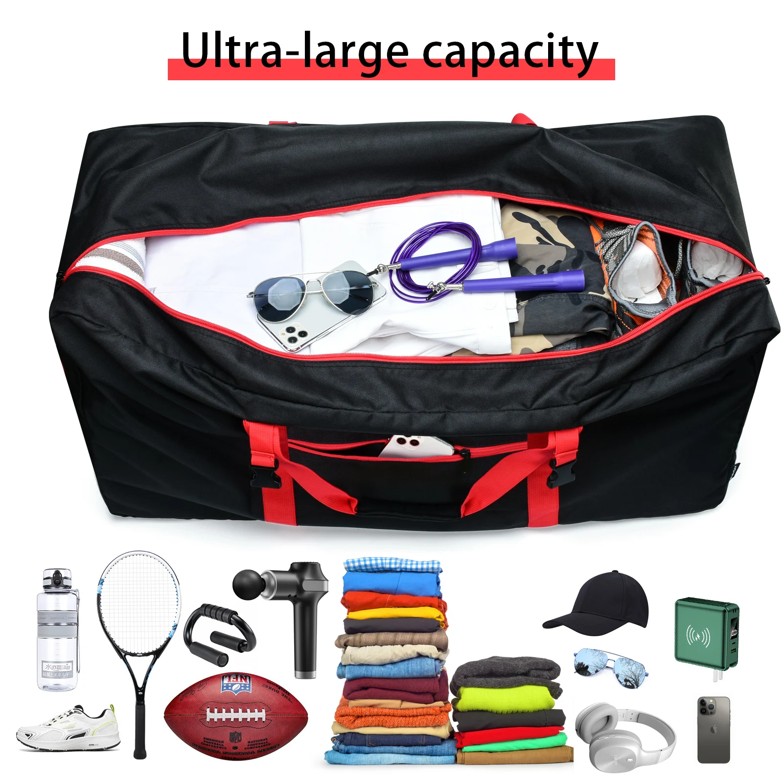 IFARADAY Unisex Travel Bag 32.5 Large Capacity Foldable Duffle Bags Waterproof Multifunctional Carry on Luggage for Storage/Camp