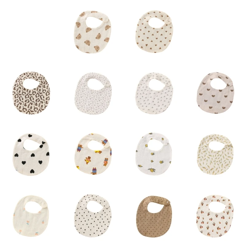

Cute Baby Feeding Bibs 360 Degree 6 Layers Cotton Yarn- Petal Infants Saliva