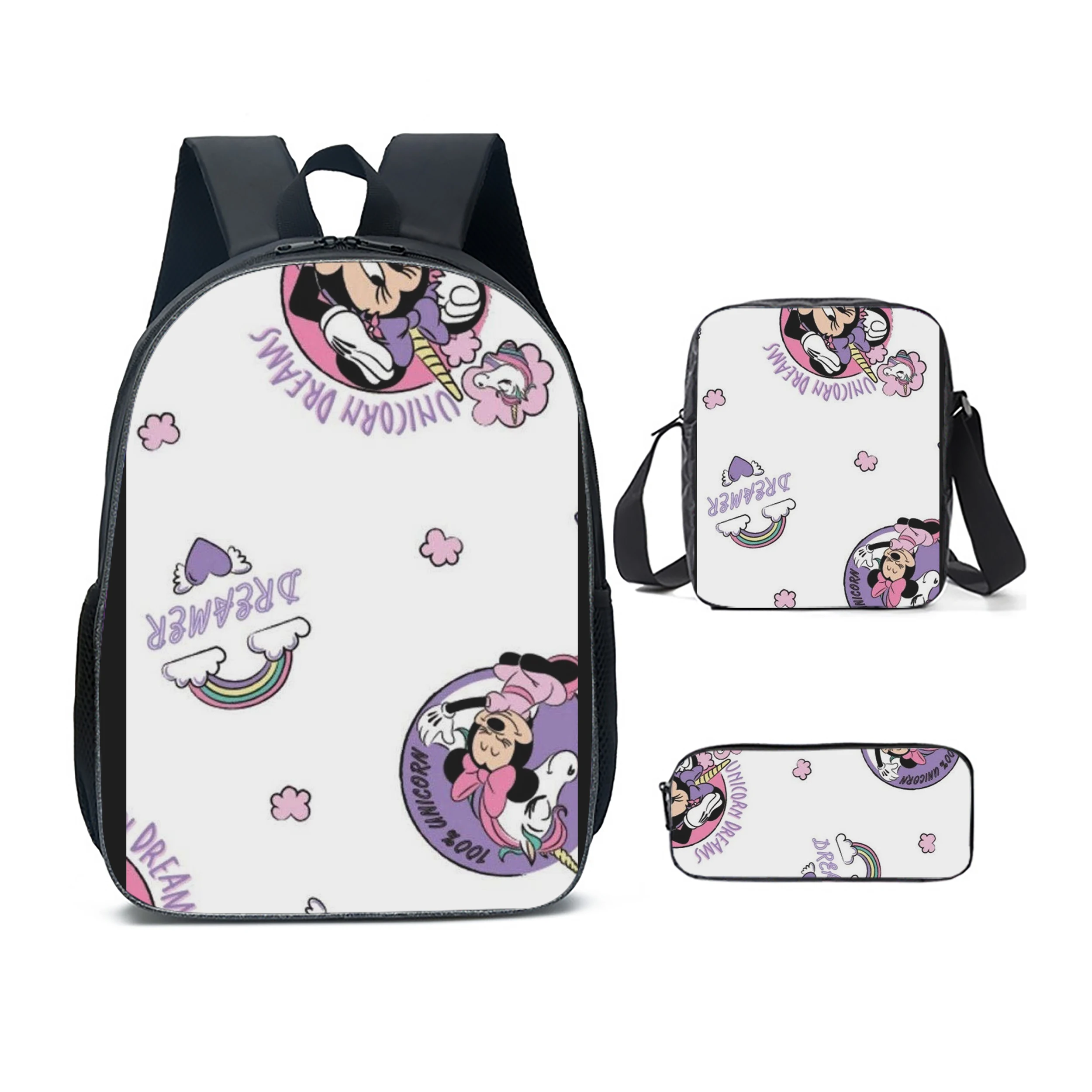 

Disney Mickey Boys Girls School Bag Backpack 3D Printed Unisex Women Men Cosply Travel Laptop Waterproof Backpacks Sets 3 PCS