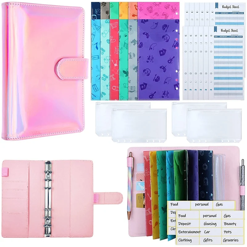 

31 Pcs Budget Organizer Binder PU Leather Cash Envelope System Sets, They Are Great For Storage Cash,Money Handling