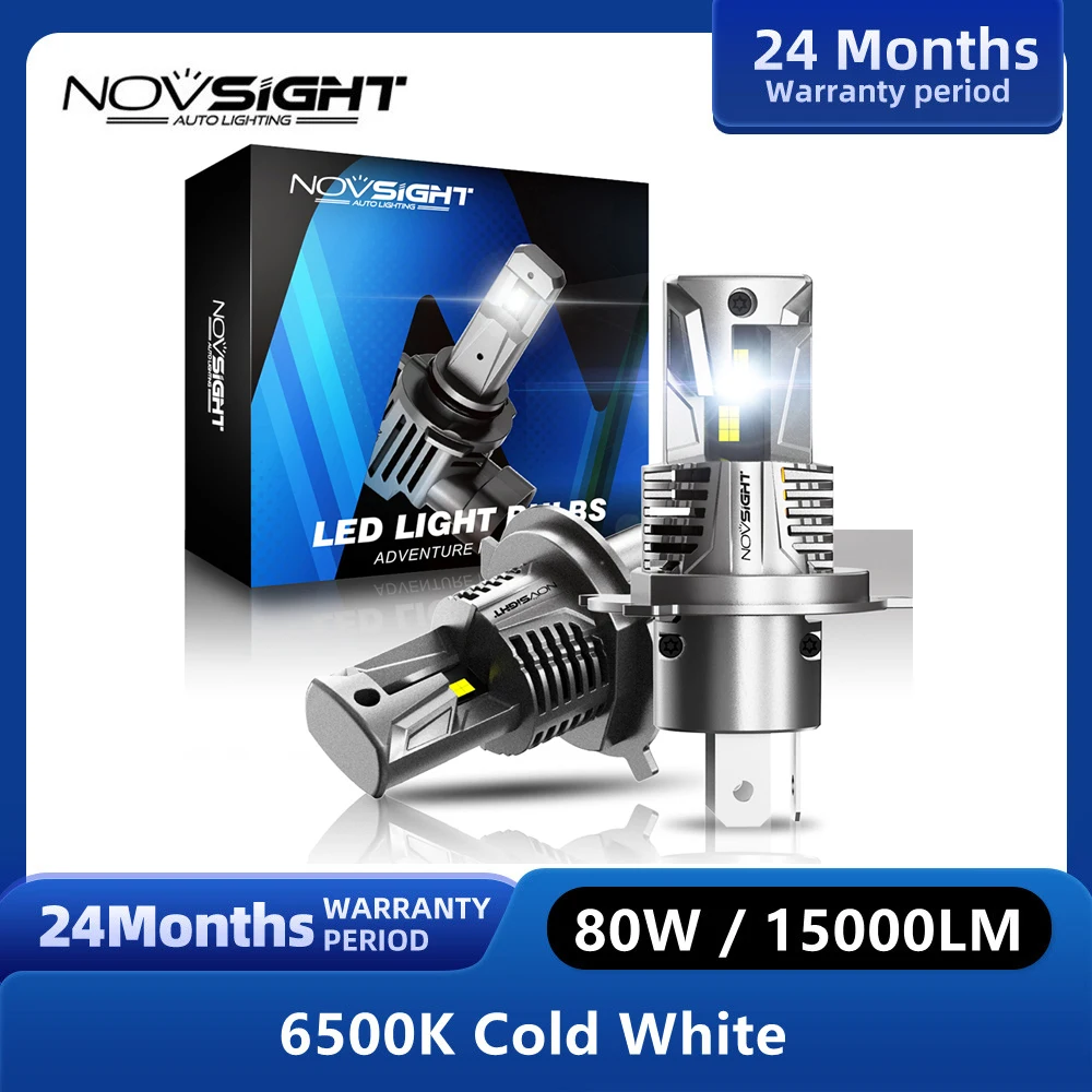 Лампы для передних фар Novsight H4, лампы для передних фар головного света для автомобиля H7, 9005, HB3, 9006, HB4, 6500K, лм, 80 Вт, 12 В, лампы для передних фар го...