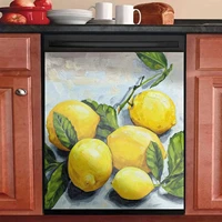 oil painting lemon decor dishwasher magnet cover sticker farmhouse magnetic refrigerator panels decal fridge magnets stickers 23