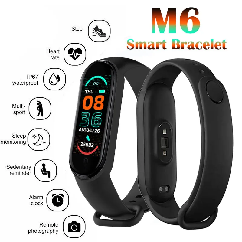 

M6 Watches Men Women's Smartwatch Band Heart Rate Blood Oxygen Sleep Tracker Sports Waterproof Smart Wristband Fitness bracelet