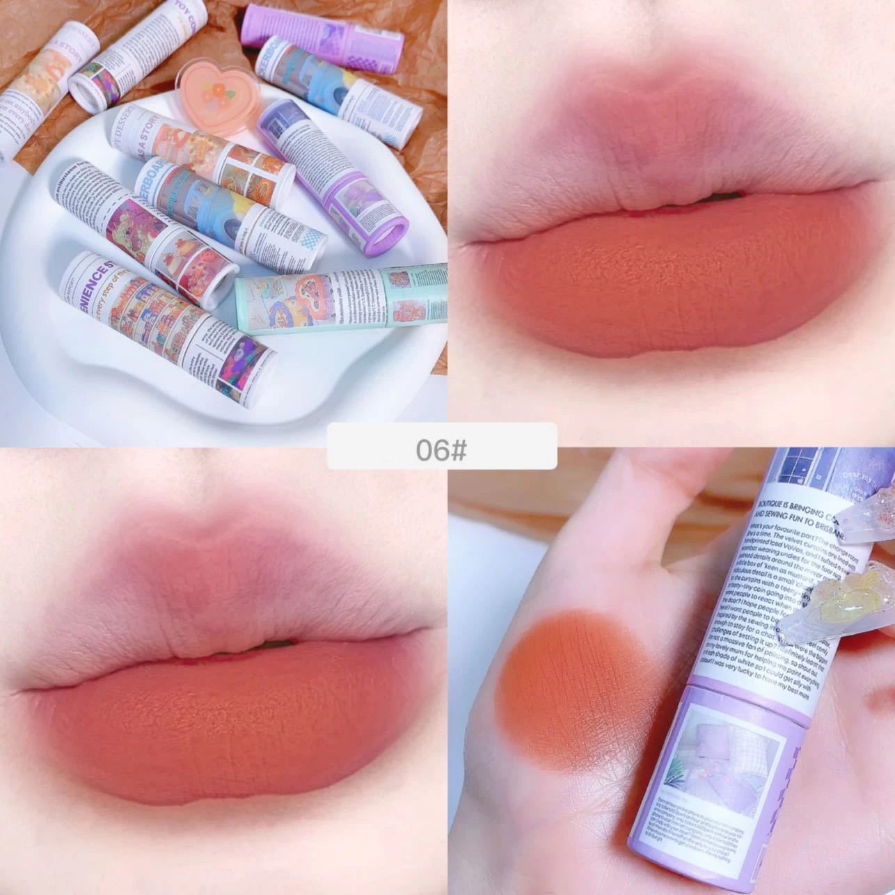 

6 Colors Waterproof Matte Velvet Lipstick Long Lasting Red Pink Lipsticks Non Stick Nude Series Lip Tint Cosmetic Makeup