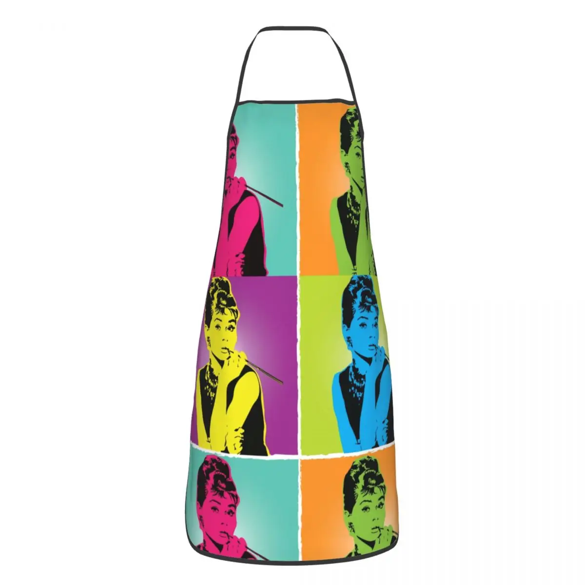 

Unisex Miss Audrey Hepburn Pop Art Bib Apron Adult Women Men Chef Tablier Cuisine for Kitchen Cooking Gardening