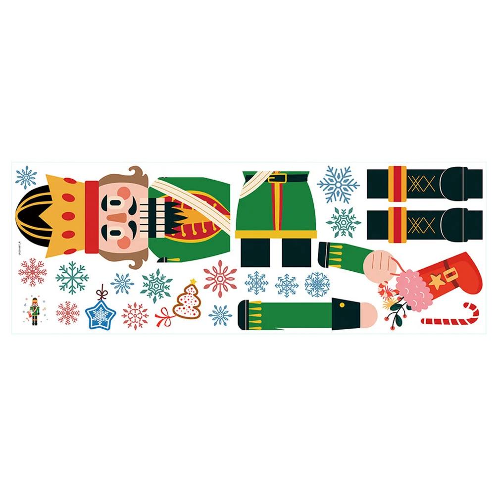 

Christmas Window Stickers Decals Nutcracker Clings Sticker Wall Decor Refrigerator Party Decorationssnowflakes Glasssoldier
