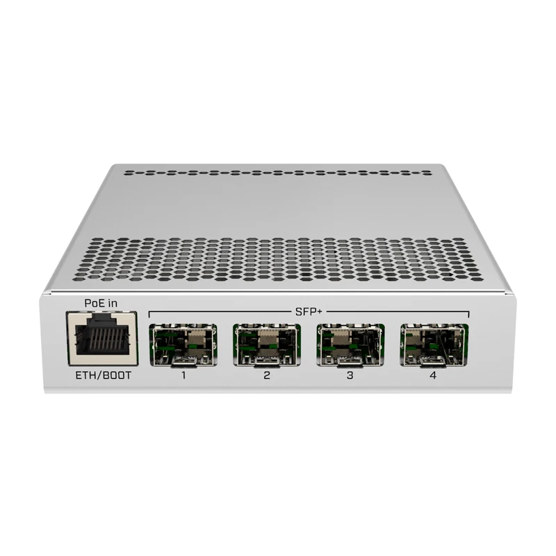 

MikroTik CRS305-1G-4S+IN Five-port desktop switch with one Gigabit Ethernet port and four SFP+ 10Gbps ports