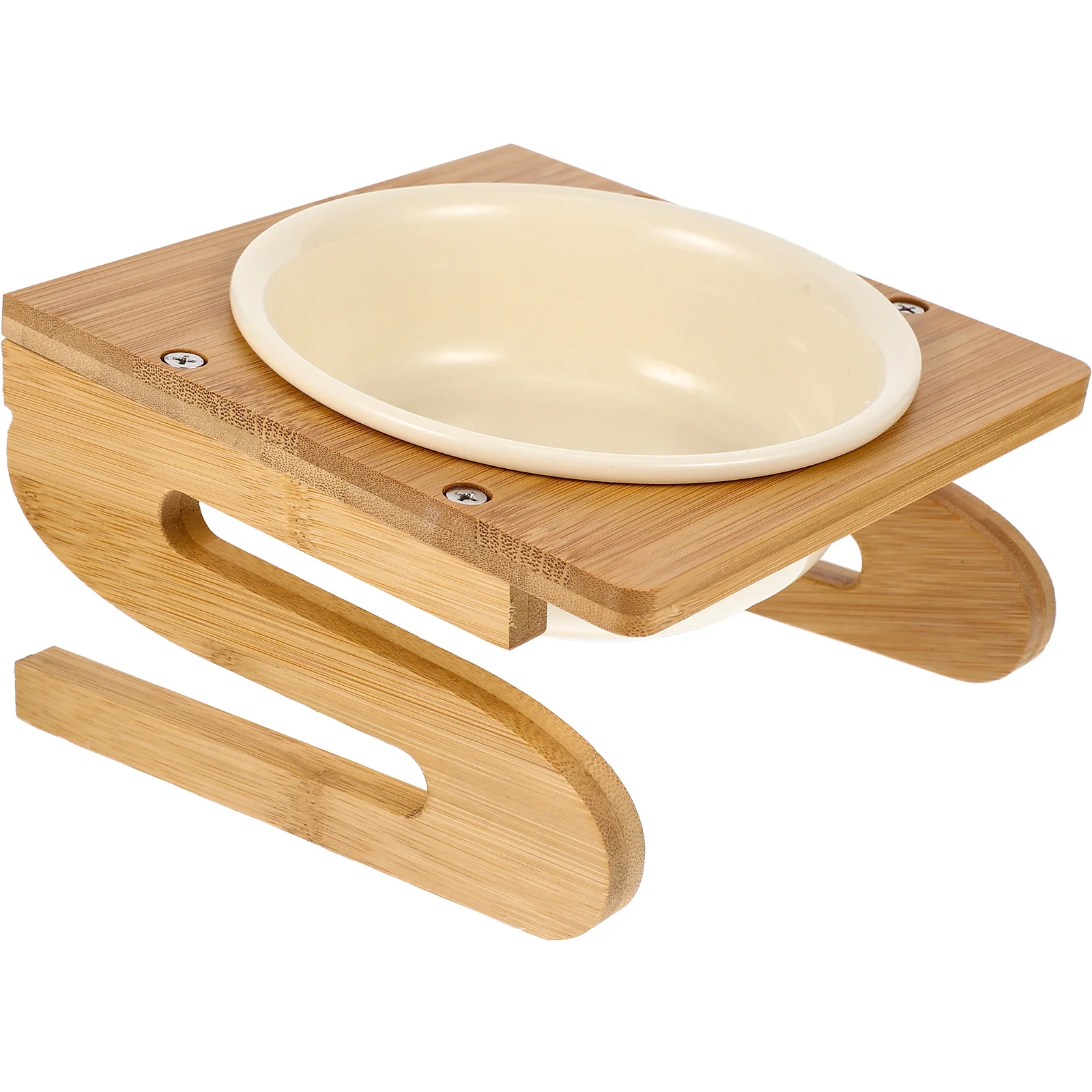 

Bowl Cat Pet Elevated Convenient Wood Ceramic Dog Floor Stand Householdkitten Reusable Lovely Bowls Feeding