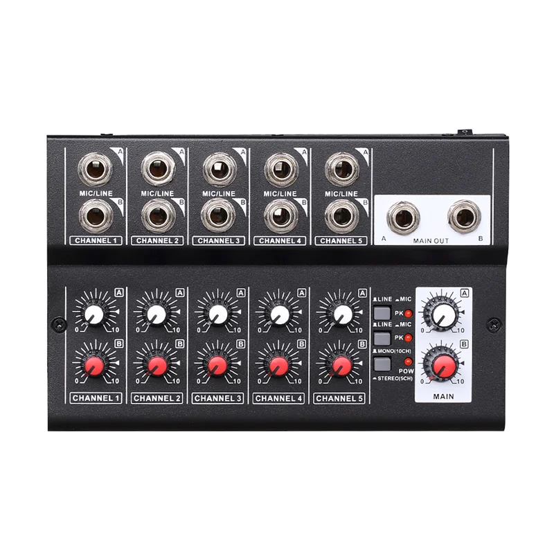 

MIX5210 10 Channel Mixing Console Digital Audio Mixer Stereo USB Mixer Audio for Recording DJ Network Live Broadcast Karaoke