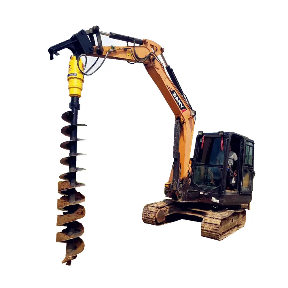 

Excavator earth soil auger auger drilling machine for tree planting and post pole auger