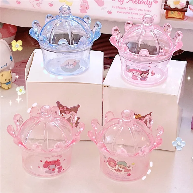 

8 см Kawaii Sanriod аниме серия Mymelody Kuromi корона аксессуары для моделирования коробка для хранения для маленьких девочек подружки праздничный пода...