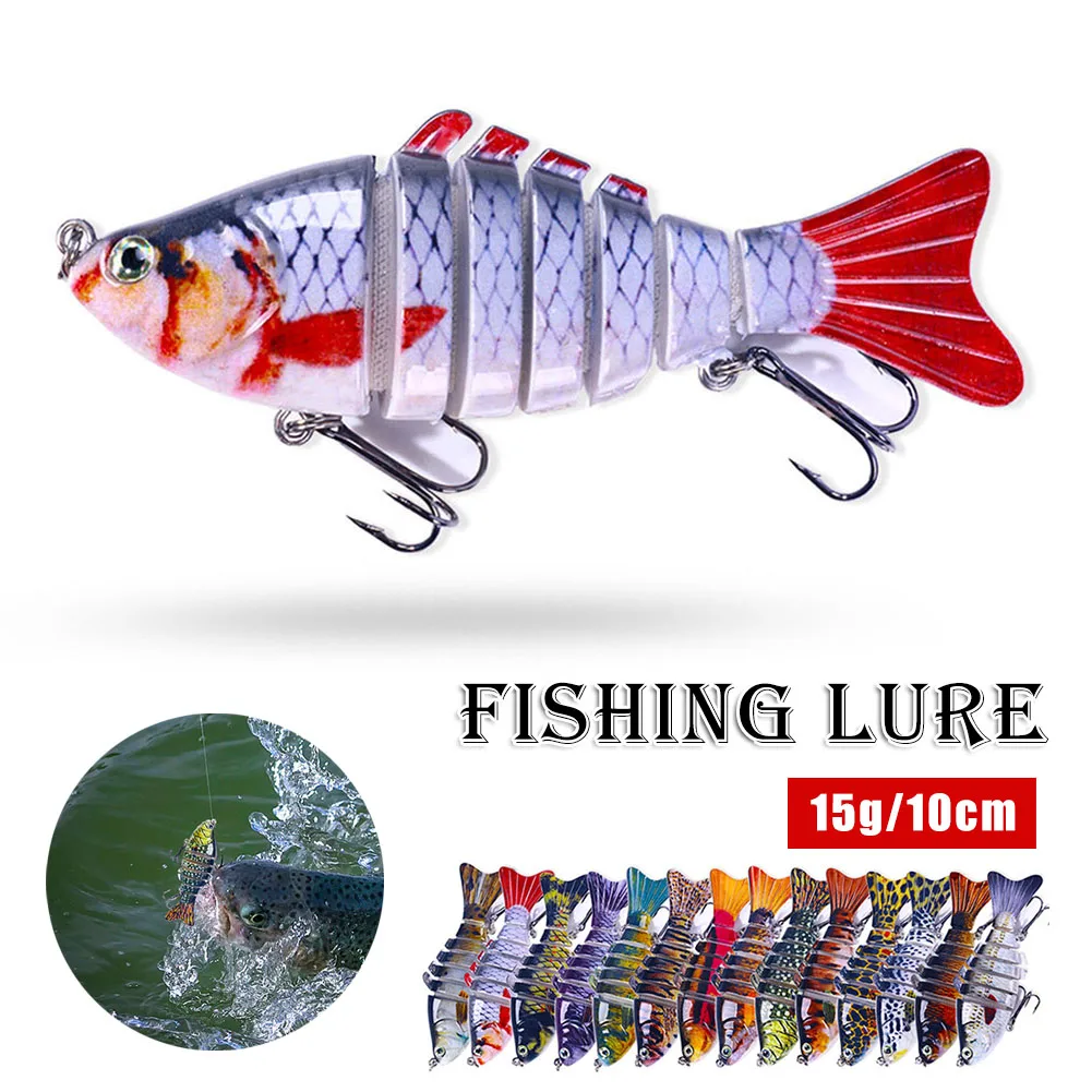 

Multi Sections Fishing Lures 10cm 15g 7-Jointed Swimbait Wobblers Crankbait Artificial Baits for Trout Bass Fishing Tackle Tool