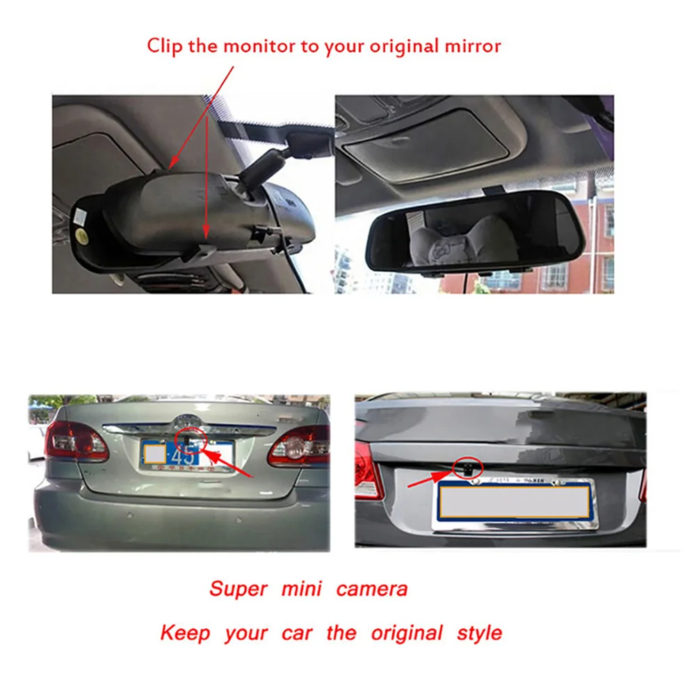 

Parking Assist Rear Camera 1 Set 5.0 Inch 800(H)×480(V) Car Monitor DC 12V-24V
