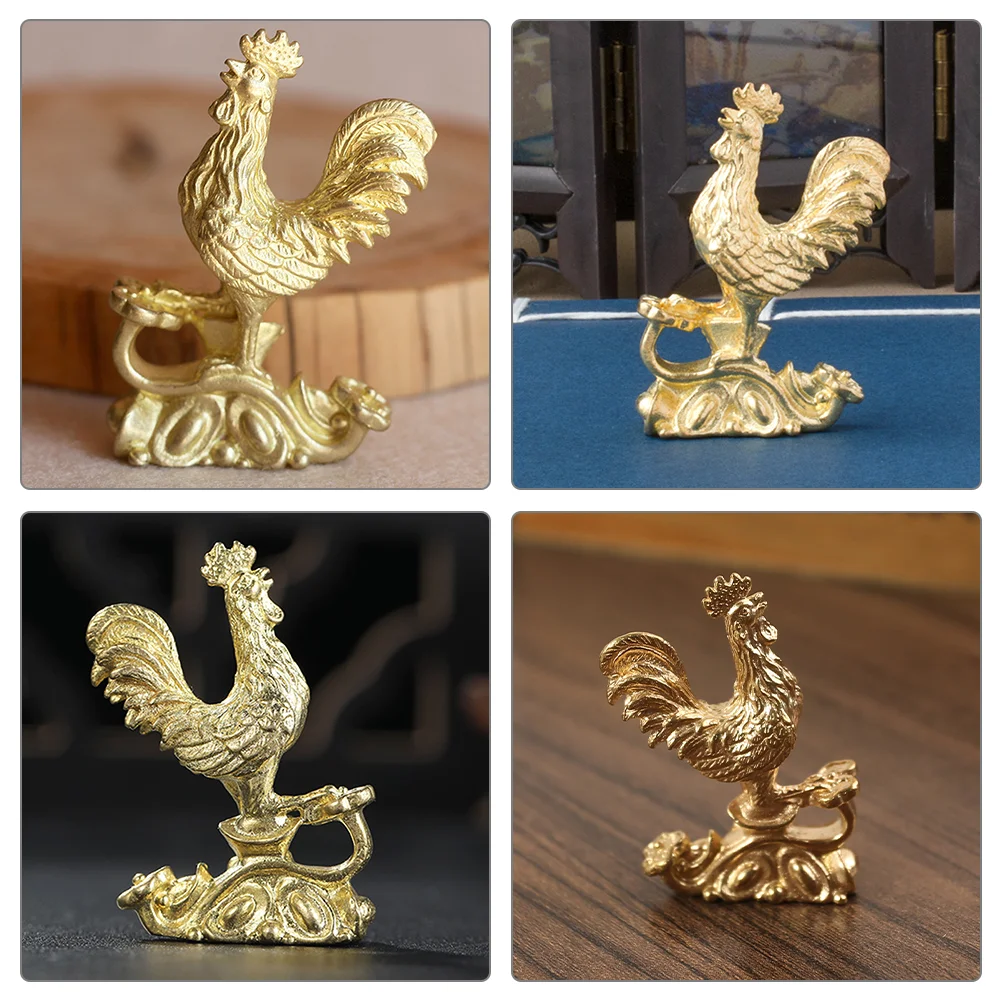 Китайские латунные украшения в виде петуха Юаньбао курица золотой декор стола