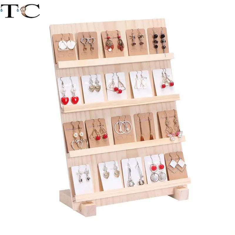 Solid Wood Multi-Layer Jewelry Display Stand Earrings Bracelet Display Jewelry Stand Wallet Mobile Phone Display Stand