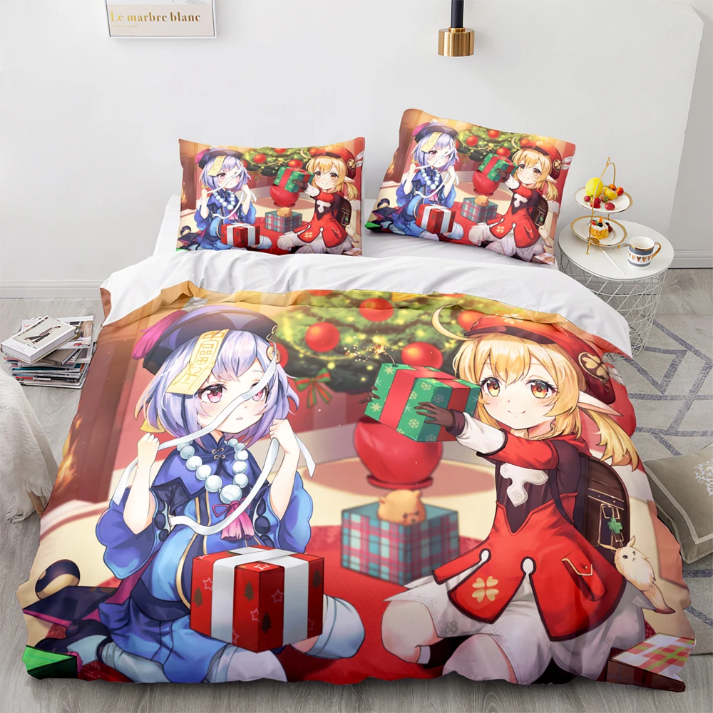 

Genshin Set Single Twin Full Queen King Size Game Anime Bed Set Aldult Kid Bedroom Duvetcover Sets 3D Print Impact Bedding