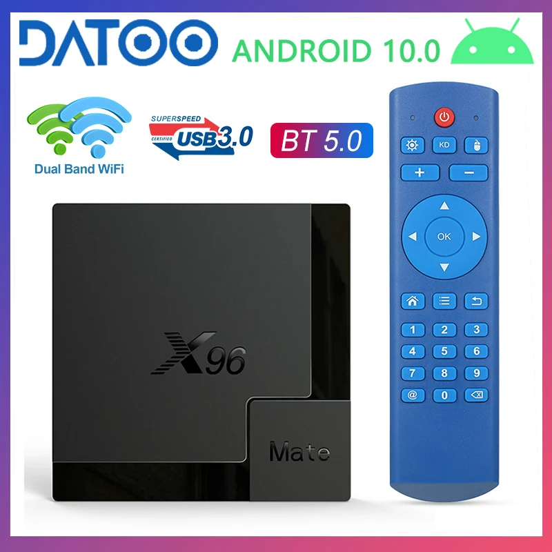 

X96Mate IPTV Box Android 10 4G 64GB 4K 2.4G&5G wifi BT Google Voice Assistant Support Youtube X96 Mate Set TV Box Media player