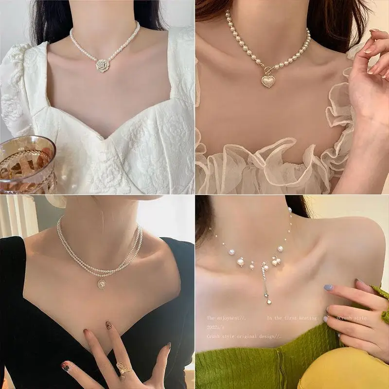 

Pearl Liusu Necklace Women's 925 Sterling Silver Heart Necklace Fashion Jewelry Gift Free Shipping