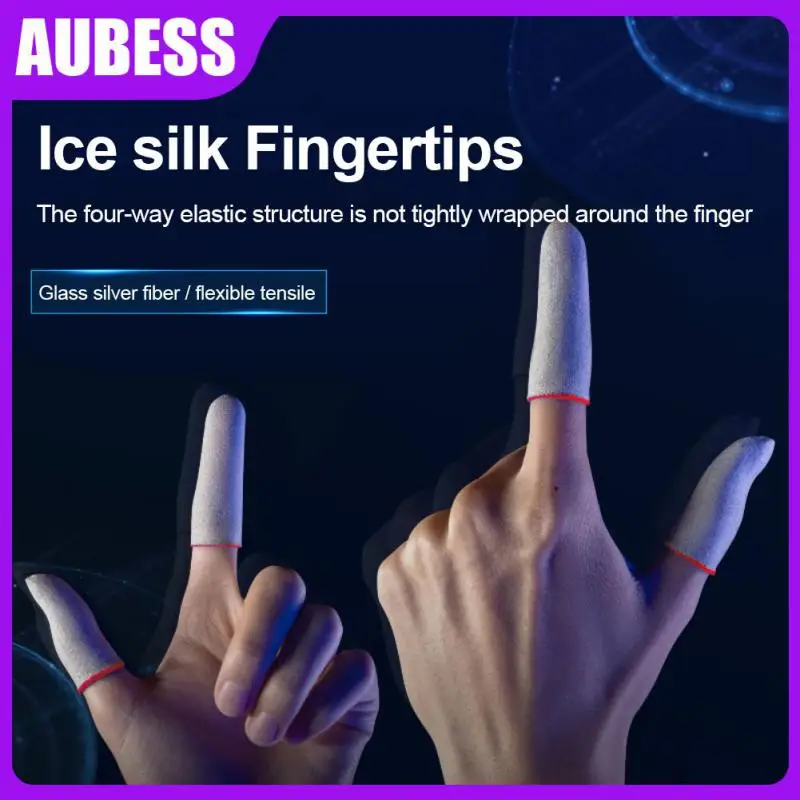 

Finger Sleeve Finger Thumb Sleeve Gloves Glass Silver Fiber Finger Cover Sensitive Ultra-thin A Pair Fingertips For Gamer