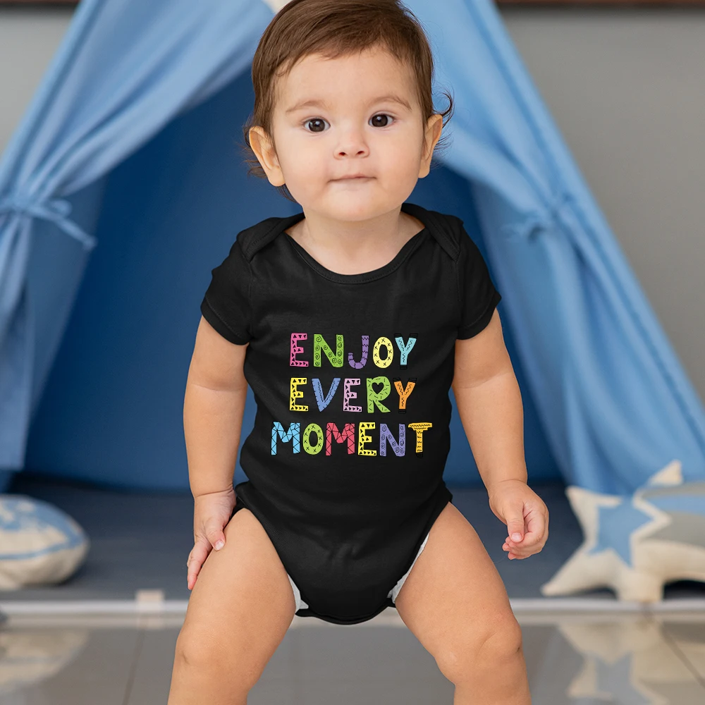 

Toddler Boys Baby Bodysuit Enjoy Every Moment Summer Life Infant Onesies Fashion Harajuku Short Sleeve Clothes For Newborn