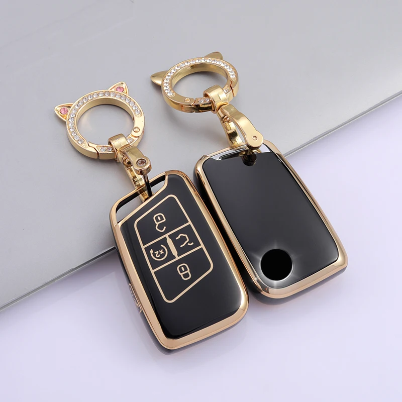 

Чехол из ТПУ для дистанционного ключа, 4 кнопки, для Volkswagen VW Tiguan Passat Golf Alltrack 2018 2019, кожаный Карманный Протектор