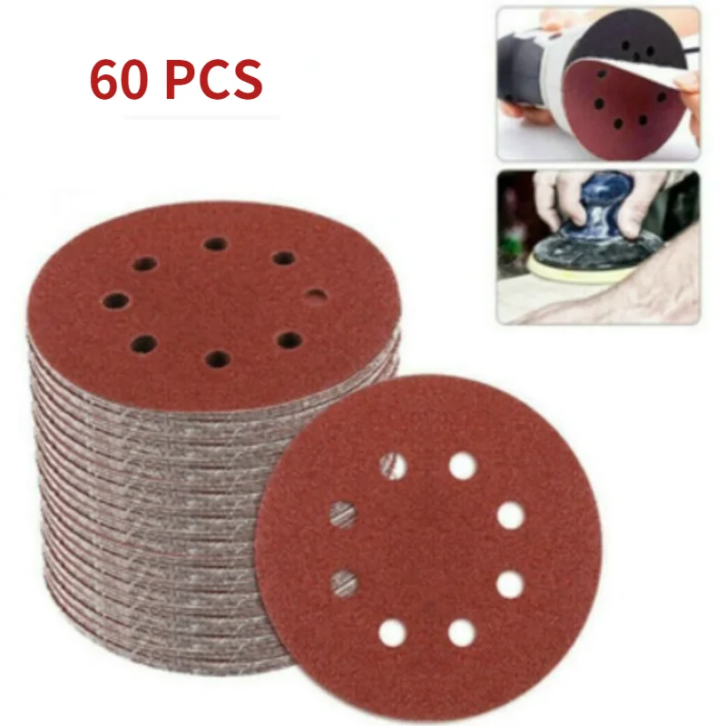 

60 шт., зернистость 5 дюймов, 125 мм, Зернистость 40-400