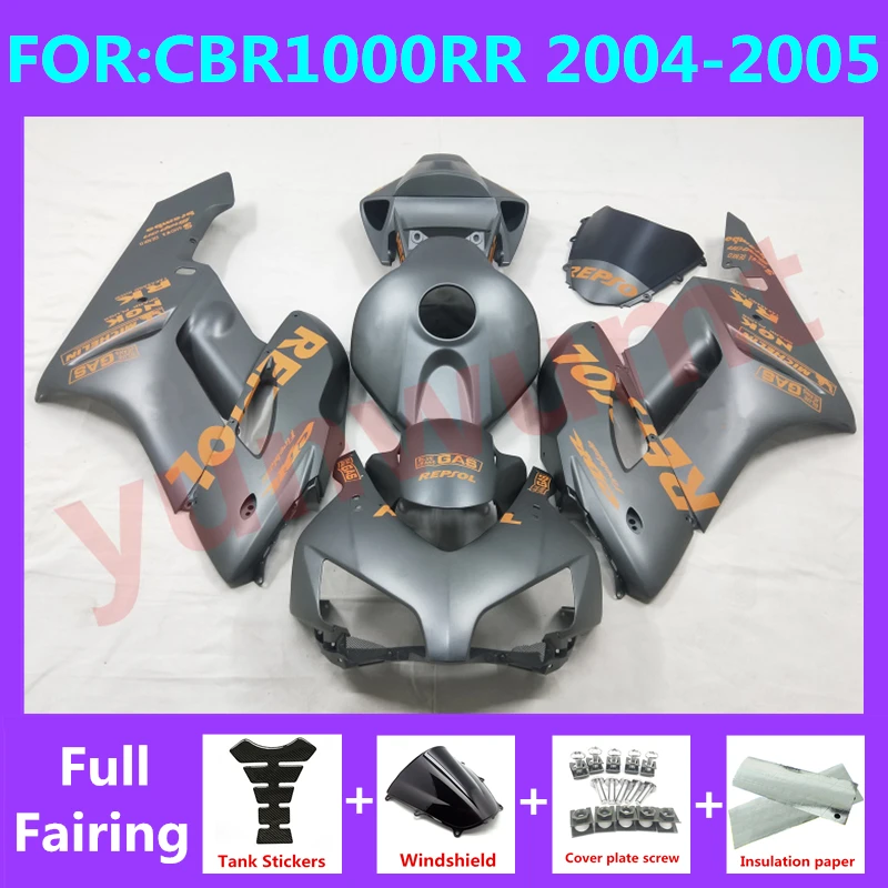

Новый комплект обтекателей для мотоцикла Abs подходит для CBR1000RR CBR1000 04 05 CBR 1000RR 2004 2005 полностью обтекатель для кузова матовый черный