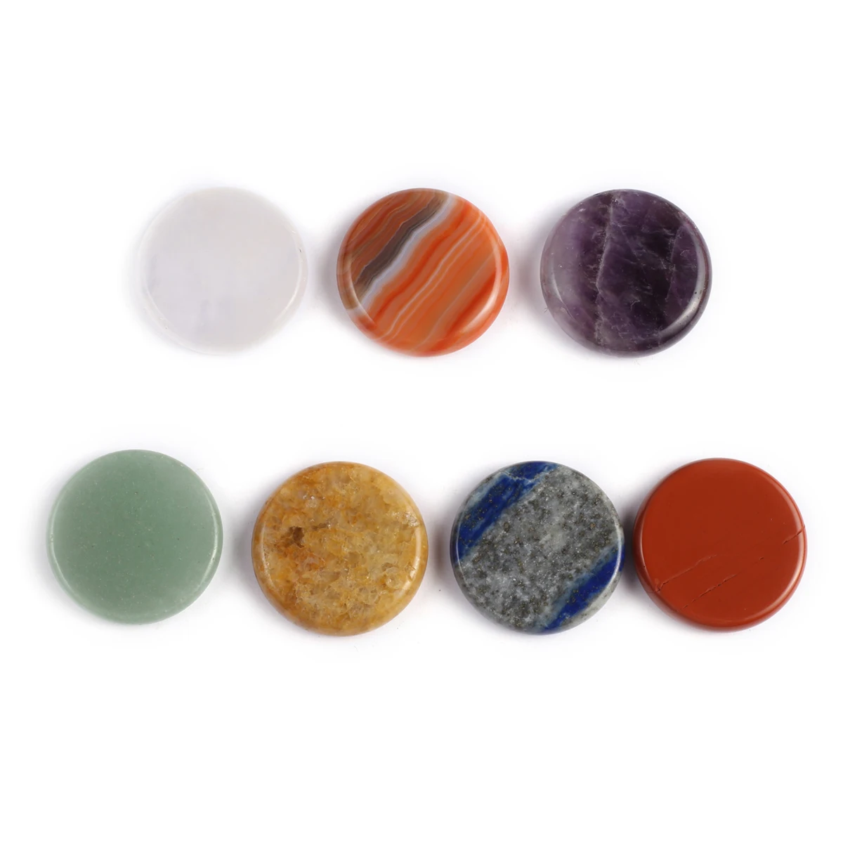 

7pcs Natural Agates Stone Beads Mix Color Chakra Stone Loose Beaded Healing for Making DIY Jewelry Necklace Bracelet Accessories