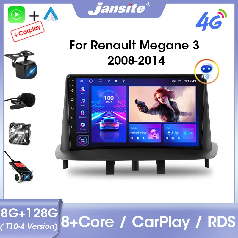 

Jansite 2Din Android 11 Car Radio Multimedia Video Player For Renault Megane 3 Fluence 2008-2014 GPS DVD Carplay IPS Screen RDS