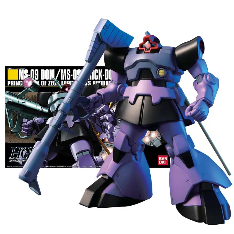 Bandai Figure Gundam Model Kit Anime Figures HGUC MS-09R Rick Dom Mobile Suit Gunpla Action Figure Toys For Boys Children's Gift