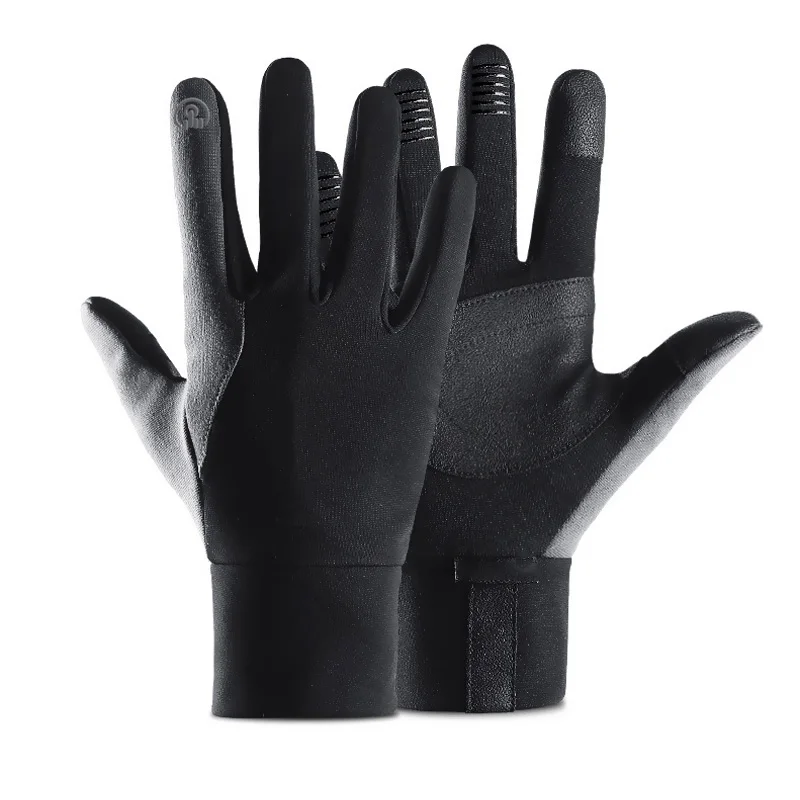 Зимние велосипедные перчатки теплые с закрытыми пальцами для сенсорного экрана