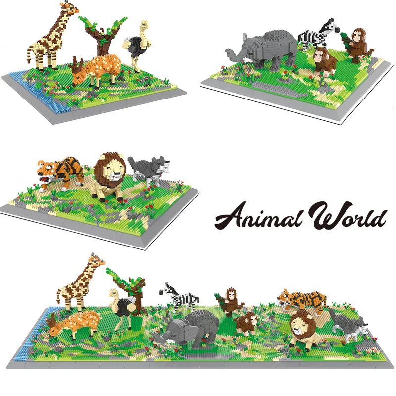 

Конструктор «животный мир», медведь, пингвин, тигр, панда, маленькие детали, развивающие кубики, игрушка для детей и взрослых