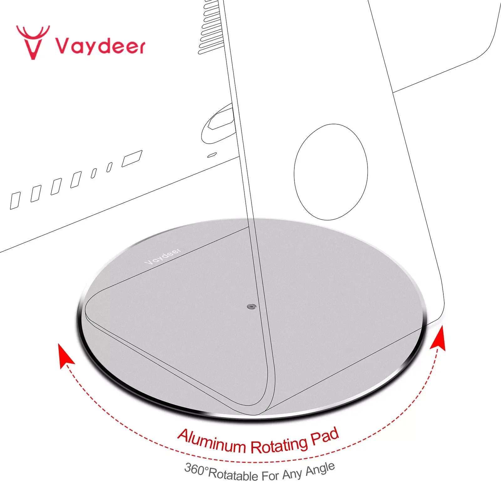 

Monitor Stand 360 Rotation iMac Stand PC Swivel Base Aluminum Laptop Holder for iMac, Laptop, Computer Screen TV Projector