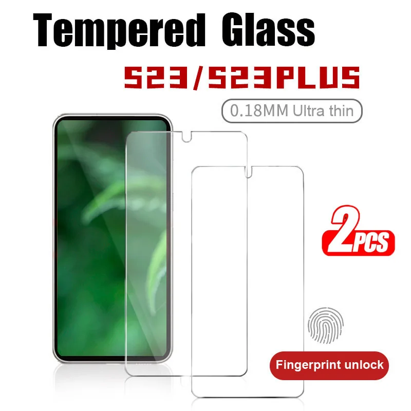 

2Pcs Tempered Glass For Samsung Galaxy S23 S22 S21 Plus Fingerprint Unlock For Samsung Galaxy Note 20 Screen Protectors Films