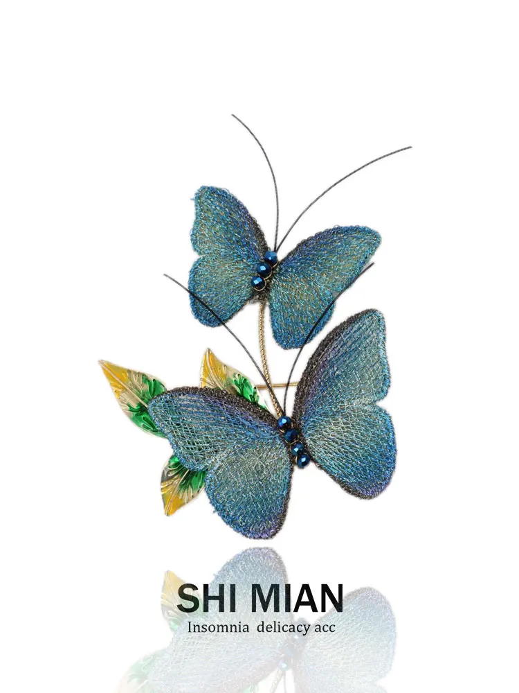 Кружевная ручная работа национальная вышитая двойная брошь женская легкая