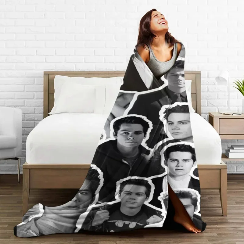 

Dylan O'Brien Teen-Wolf Blankets Fleece Printed Multi-Function Super Soft Throw Blanket For Sofa Outdoor Bedspreads