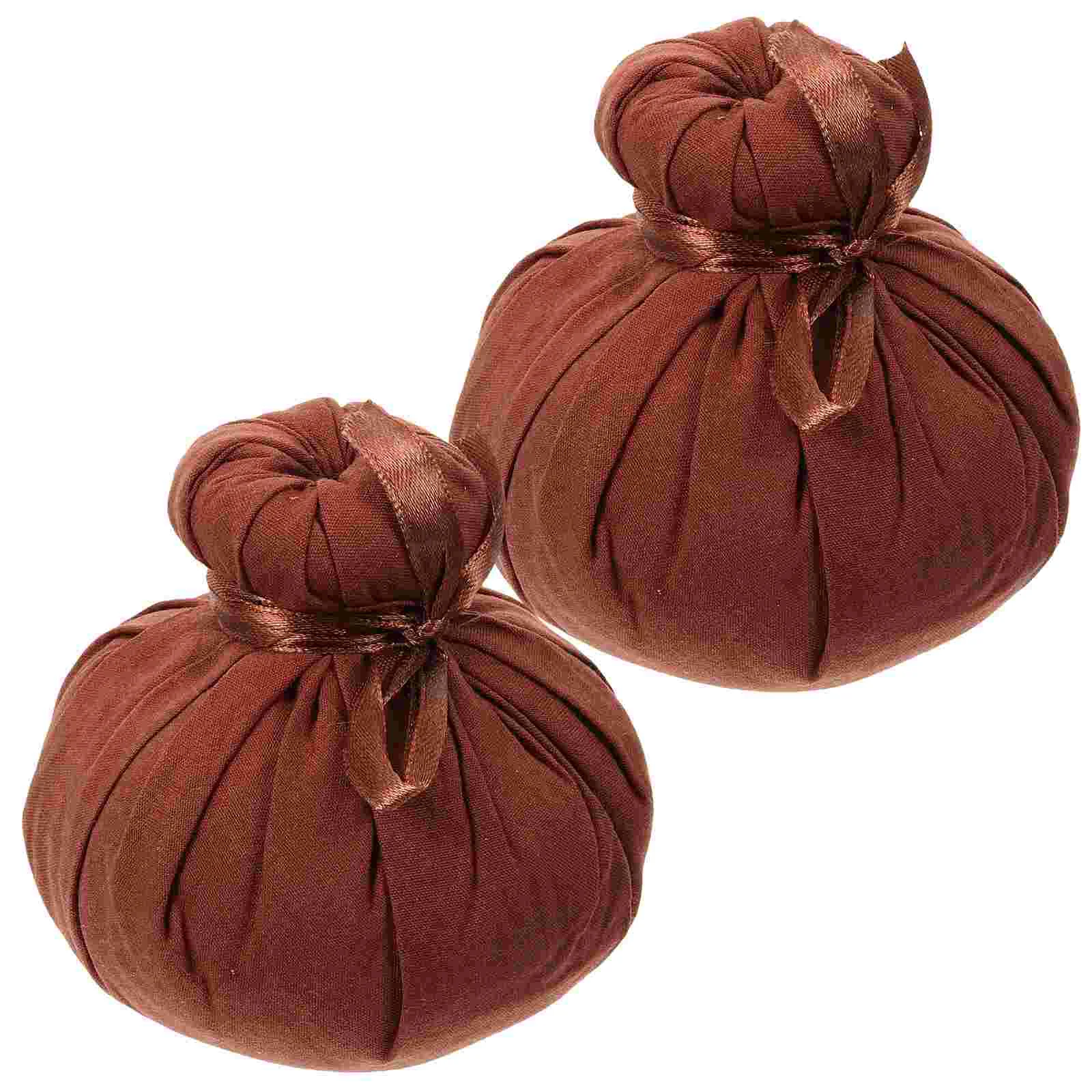 

2 Pcs Portable Massage Balls Herbal Compress Chinese Package Thai Bath Warming Bag Spa