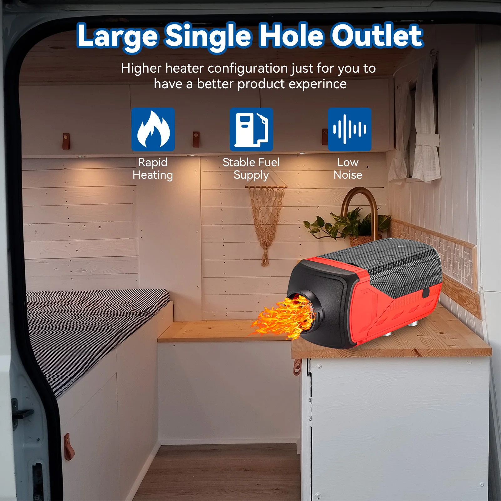 5KW/8KW Воздухонагреватель 12V Парковочный обогреватель Красный корпус ЖК-дисплей