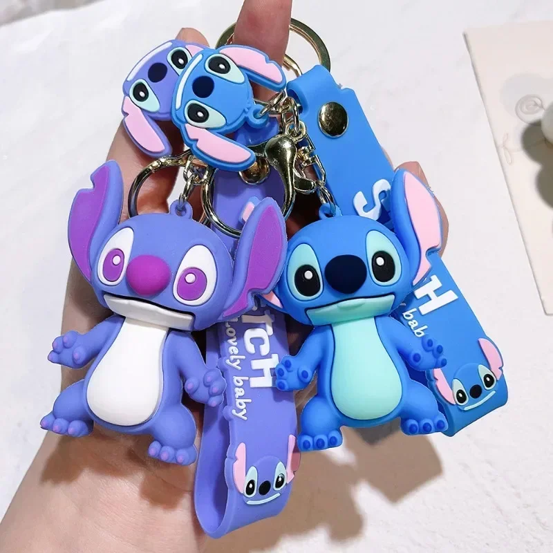 Disney Lilo & Stitch Toys Keychian Anime Pendant Keychain Angel Keychians Women Car Keyring Girl Birthday Christmas Gift