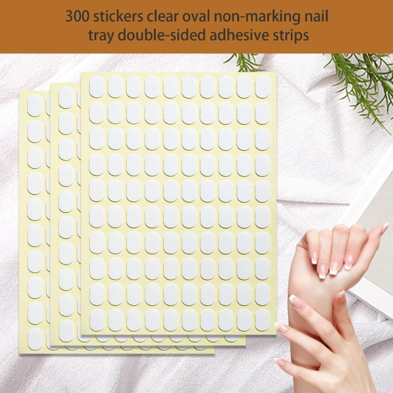 3 листа двухсторонняя клейкая лента для ногтей наклейка овалы клейкие вкладки