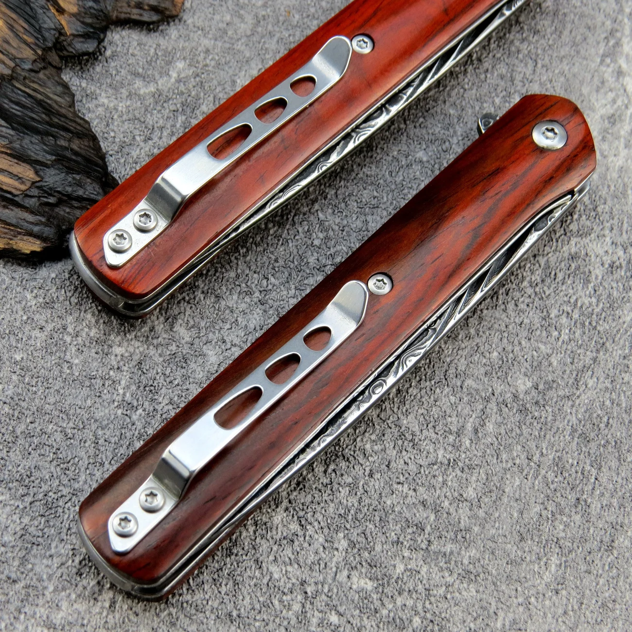 Складной нож siтрудоen ST229 лезвие из дамасской стали VG10 карманный с деревянной