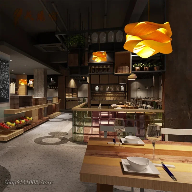 Скандинавские деревянные подвесные лампы Winfordo бамбуковые креативные Настенные