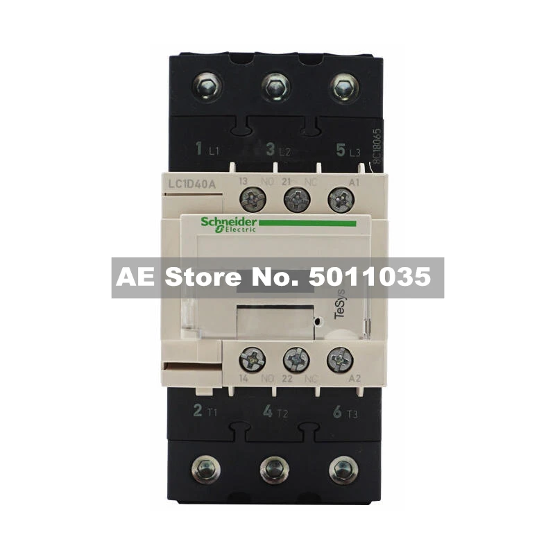 

LC1D40AM7C Schneider Electric domestic TeSys D Everlink series three-pole contactor, 40A, 220V, 50/60Hz; LC1D40AM7C