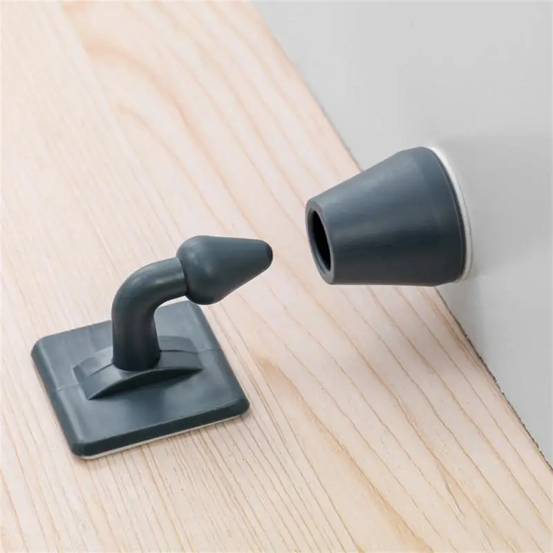 

Punch Free Anti-collision Door Stops Creative Round Safety Silicone Door Stopper Household Toilet Silent Mute Door Stopper