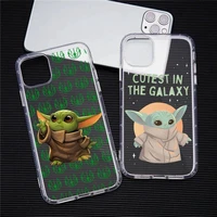 star wars baby yoda phone case for iphone 13 12 11 pro max mini xs 8 7 plus x se 2020 xr transparent soft cover