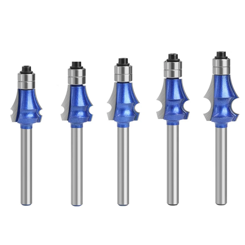 

1 Set 1/4 Inch 6.35Mm Milling Cutter Flush Trim For Woodworking Tungsten Carbide Milling Cutter With Bearing