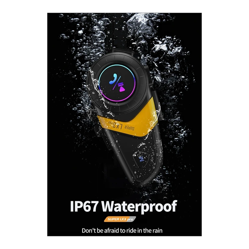 Гарнитура для мотоциклетного шлема LX3PRO водонепроницаемая Беспроводная