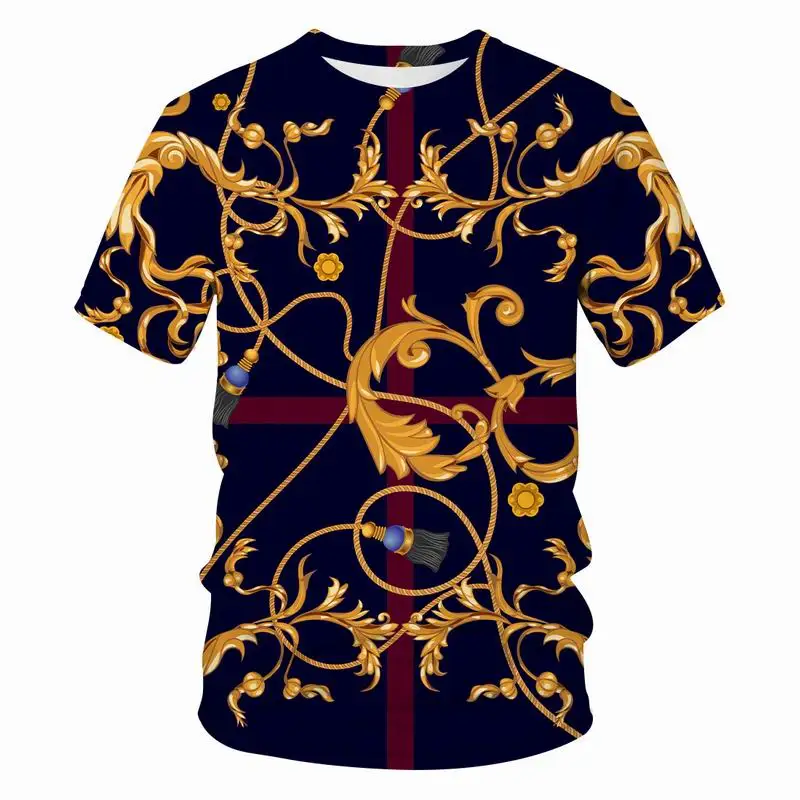 

3d T -Shirt Chain series Tshirts Men Women Children Short Sleeve Cool Tees Fashion Casual Summer Boy Girl Kids Streetwear Tops